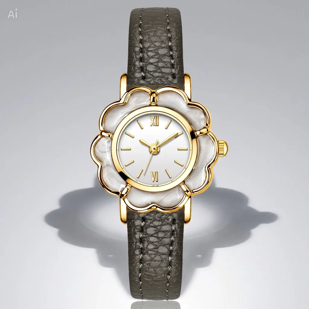 Gedi Flower Dial Leather by Fasshonista